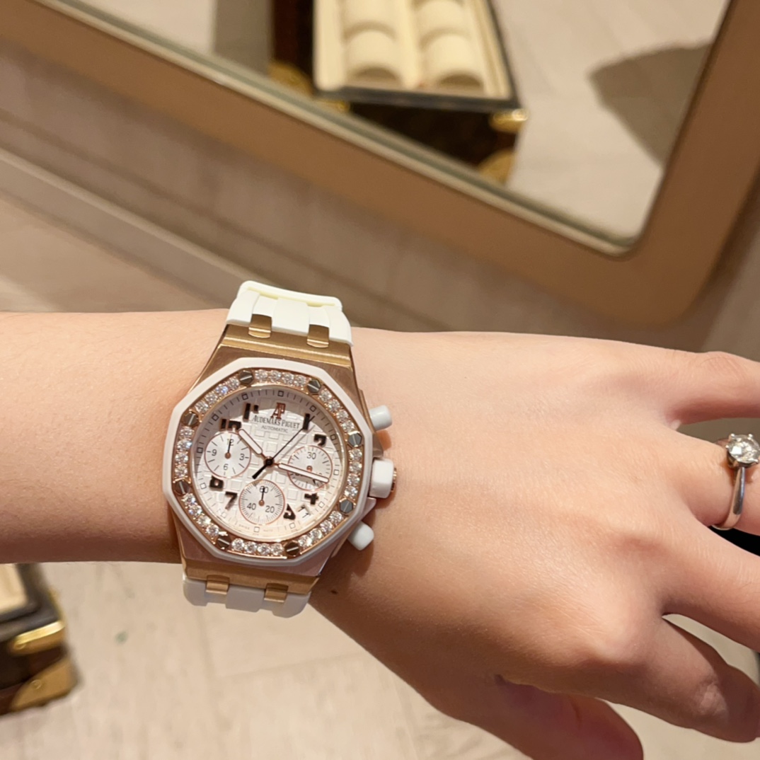 “King Abby 26048 SK Stone Female Watch Collection with White Shells and Rose Gold” - 图片 3