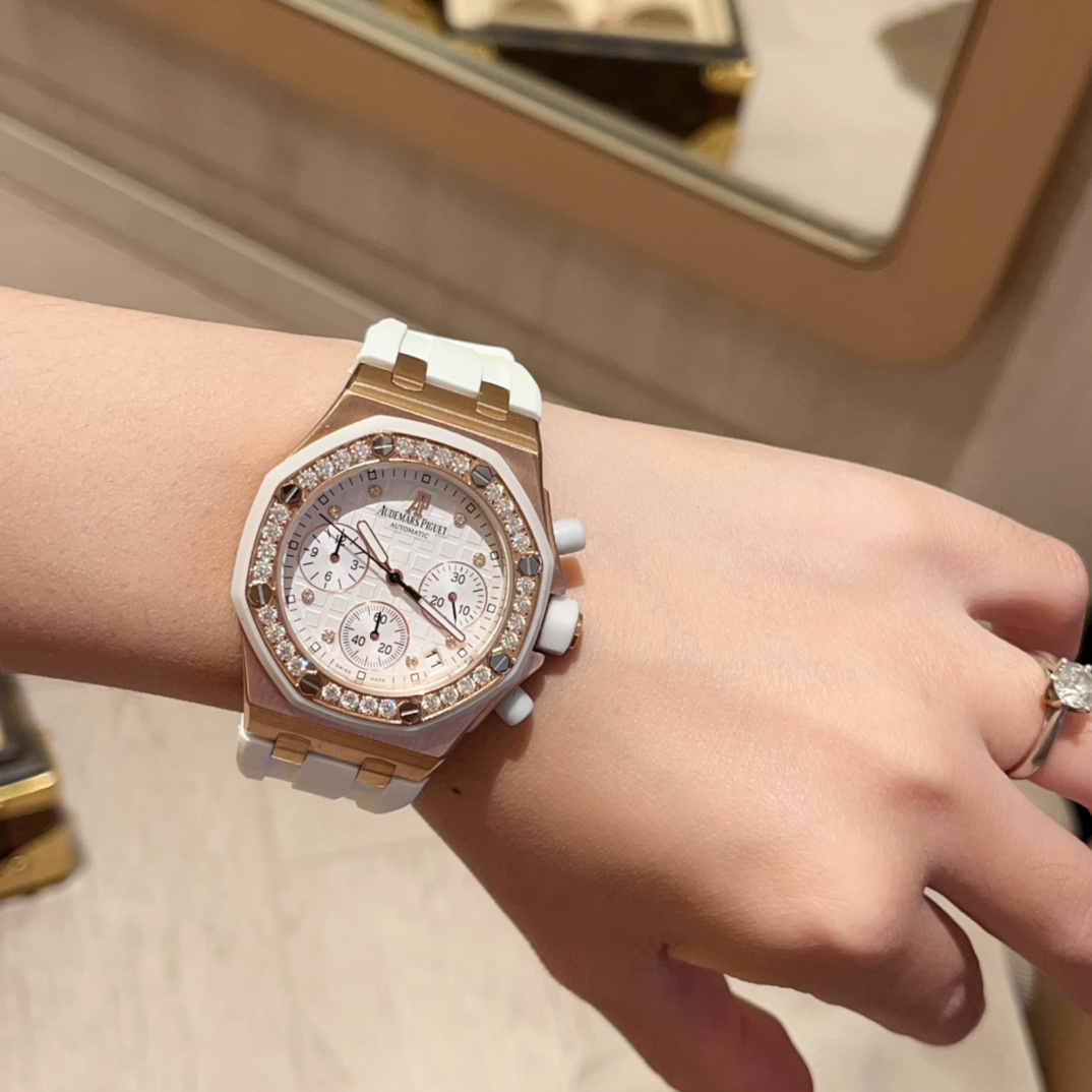 “King Abby 26048 SK Stone Female Watch Collection with White Shells and Rose Gold” - 图片 4