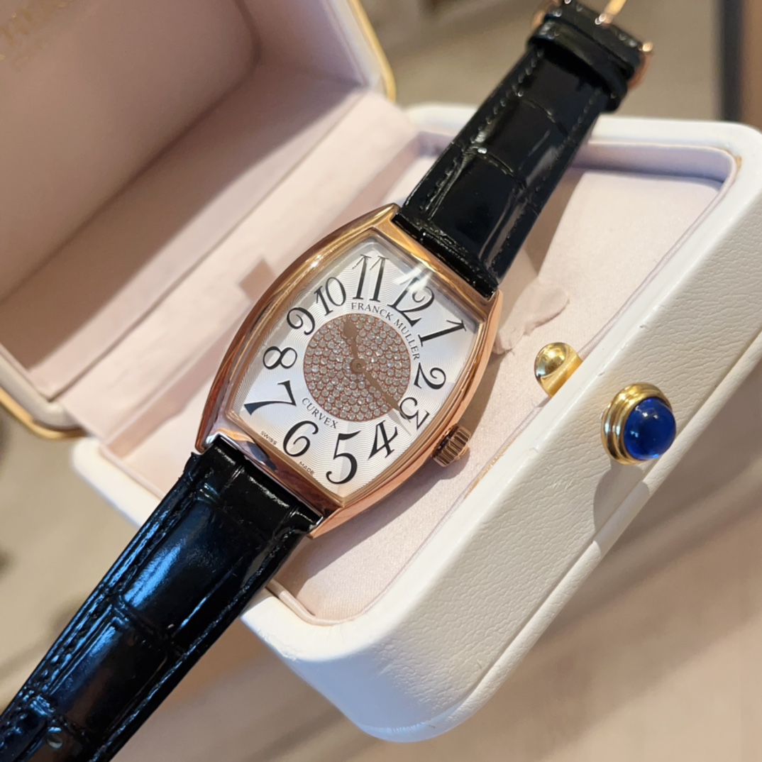 New Females Cintrée Curvex Series: Elegant Gold Drill Watch with Sun-Ray Texture - 图片 3