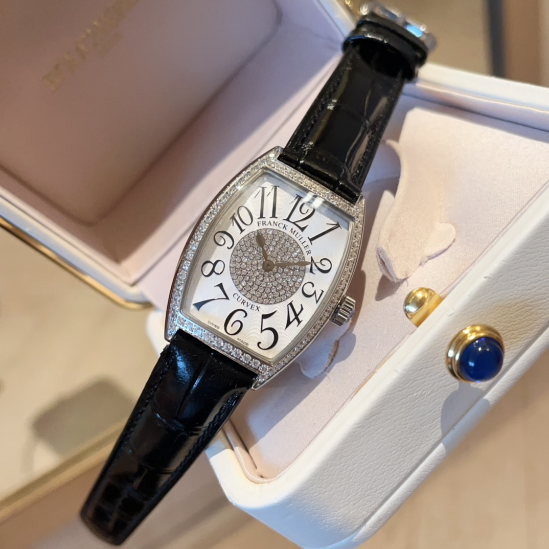 New Females Cintrée Curvex Series: Elegant Gold Drill Watch with Sun-Ray Texture - 图片 6