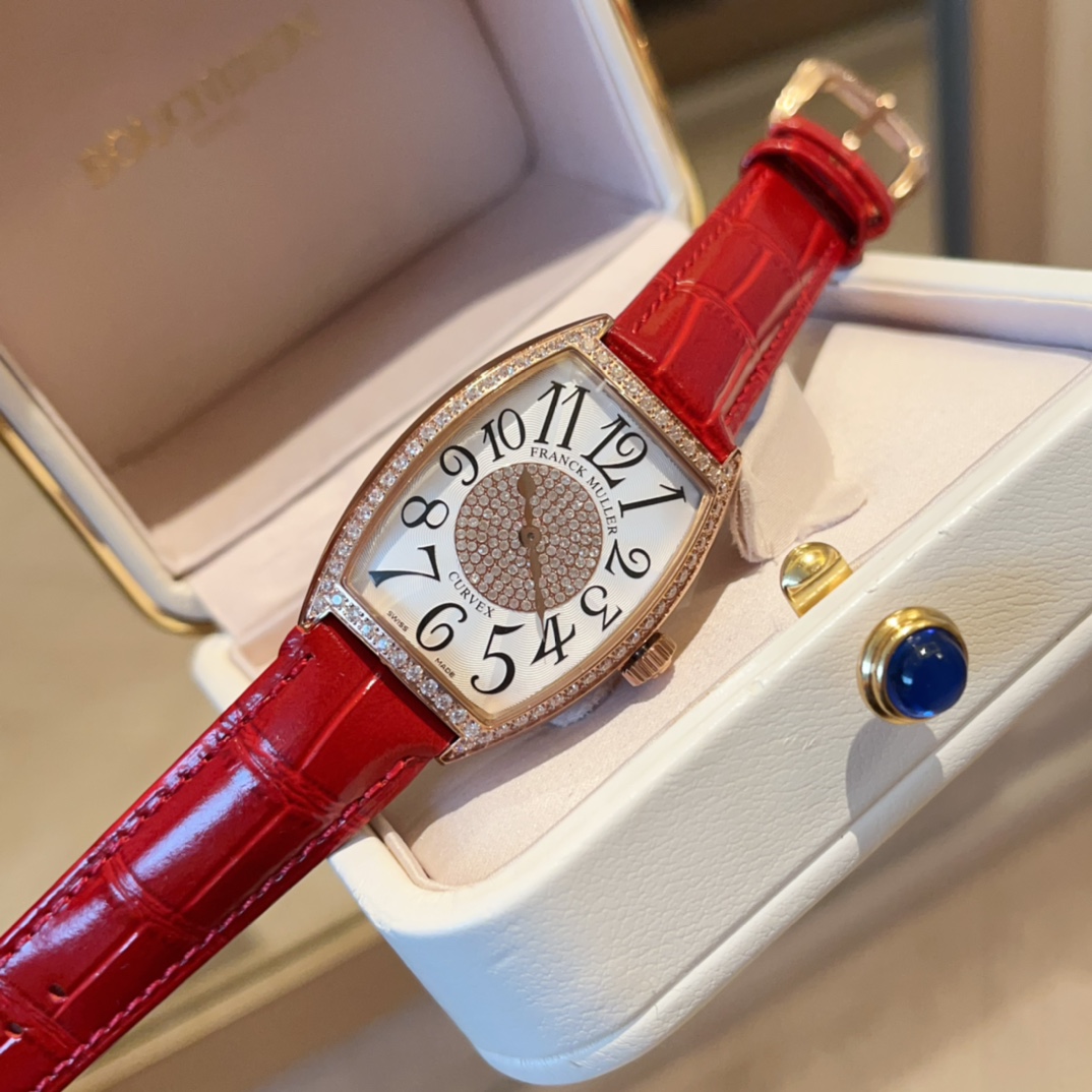 New Females Cintrée Curvex Series: Elegant Gold Drill Watch with Sun-Ray Texture - 图片 8