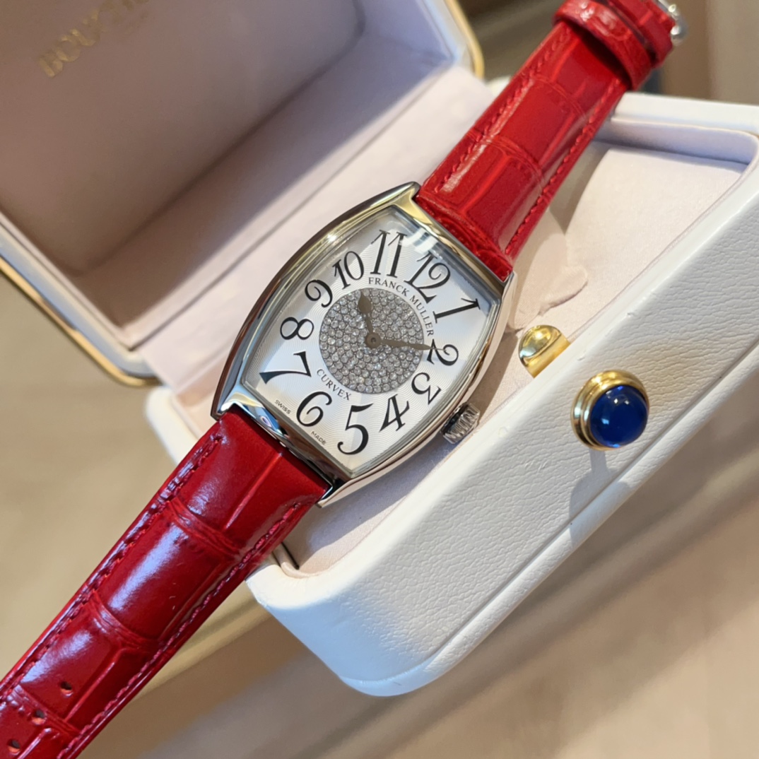 New Females Cintrée Curvex Series: Elegant Gold Drill Watch with Sun-Ray Texture - 图片 2
