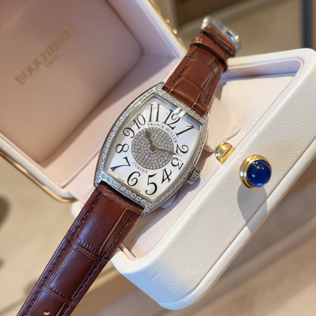 New Females Cintrée Curvex Series: Elegant Gold Drill Watch with Sun-Ray Texture - 图片 4