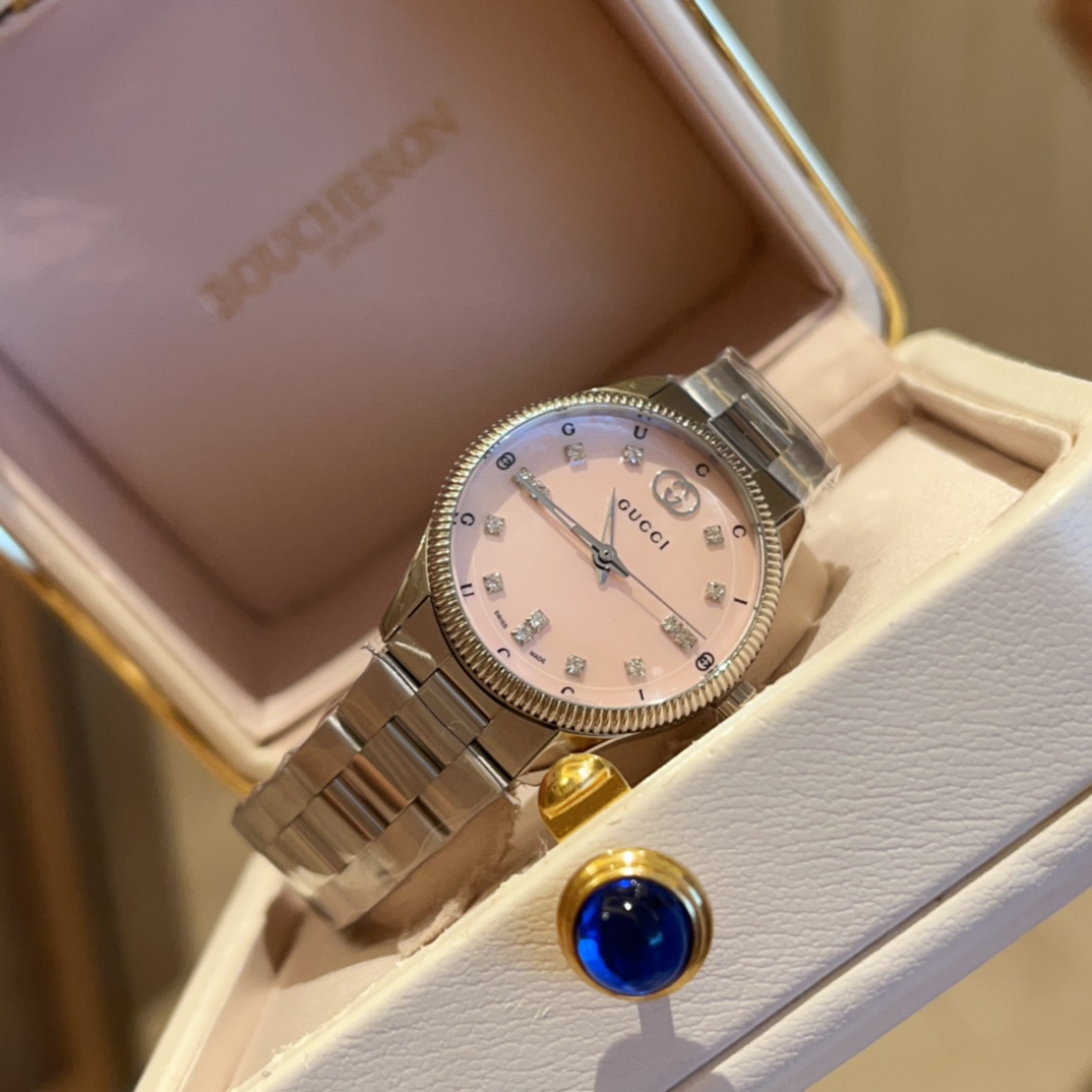 New 2025 G-TIMELESS Watch: 29mm Gold Plant Design, Sapphire Glass, 30m Water Resistance - 图片 4