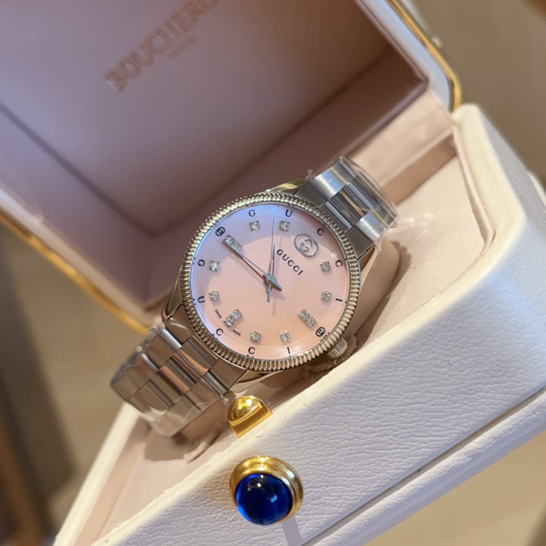 New 2025 G-TIMELESS Watch: 29mm Gold Plant Design, Sapphire Glass, 30m Water Resistance - 图片 3