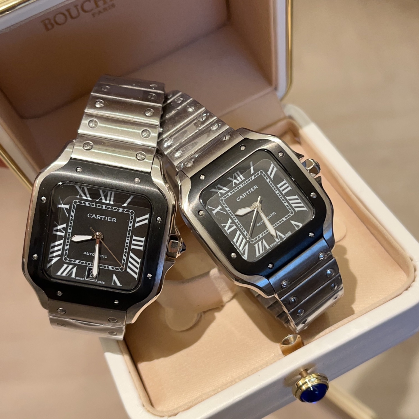 Cartier Santos Black Gold Female Watch: Legendary Precision for Urban Adventurers - 图片 1