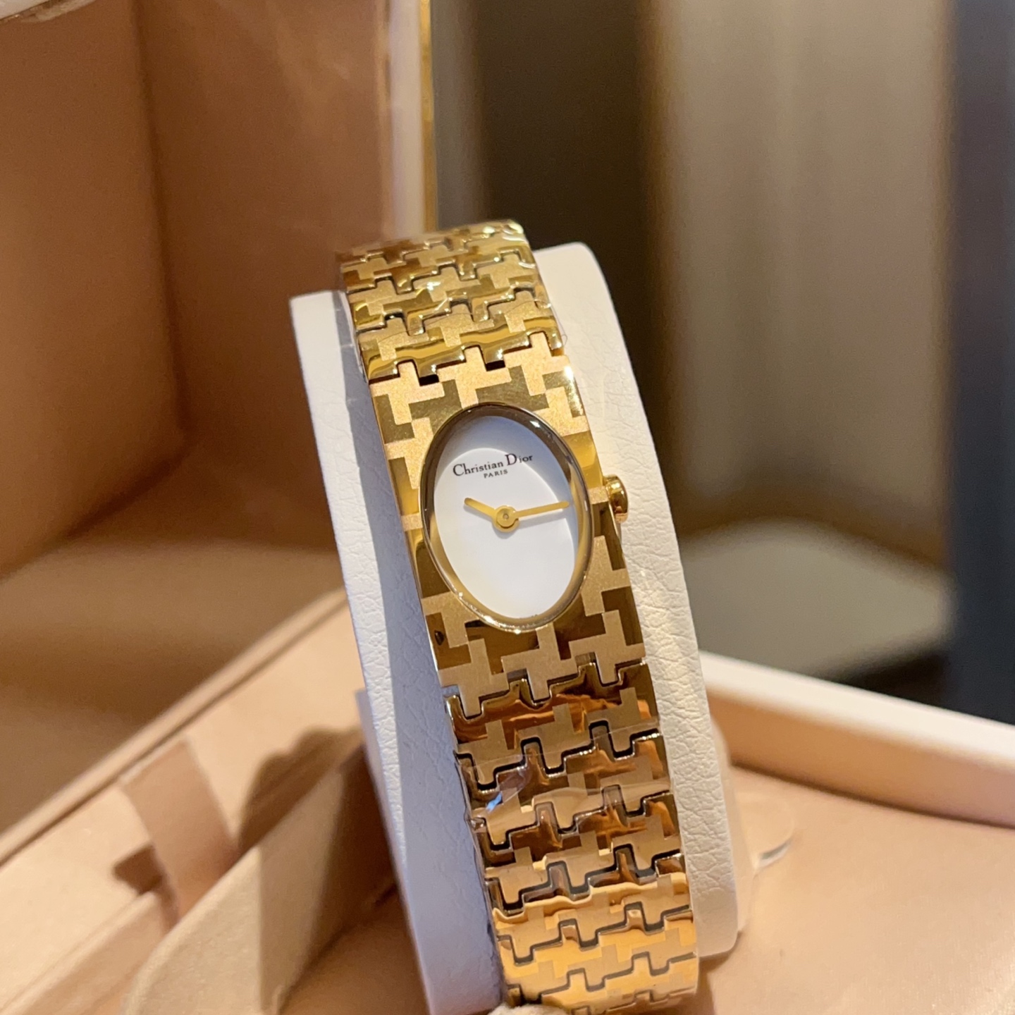 Christian Dior Vintage Houndstooth Stainless Steel Women's Watch 6 i1747031526014 411 0 4