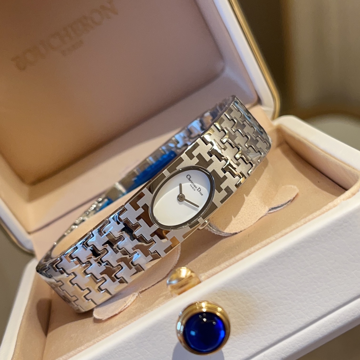 Christian Dior Vintage Houndstooth Stainless Steel Women's Watch 4 i1747031526021 9505 0 2