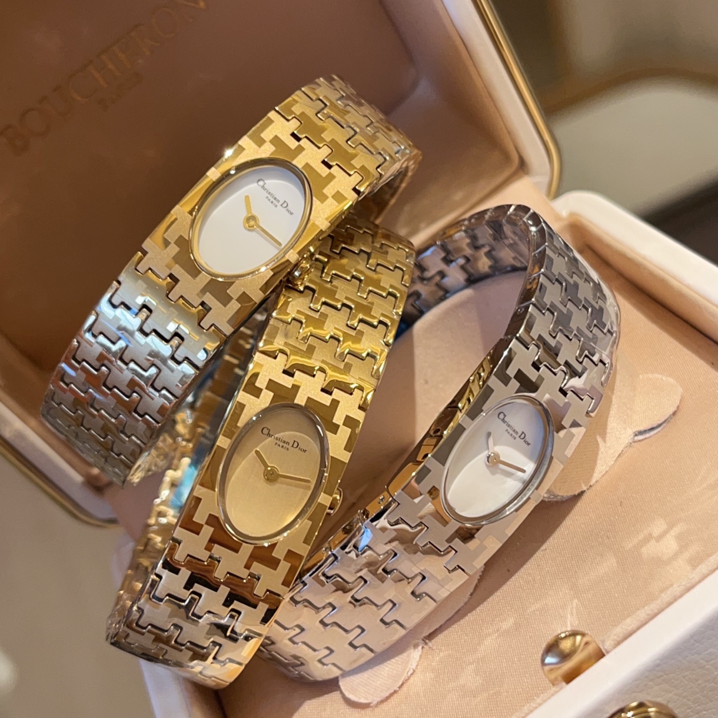 Christian Dior Vintage Houndstooth Stainless Steel Women's Watch 5 i1747031527264 3648 0 3