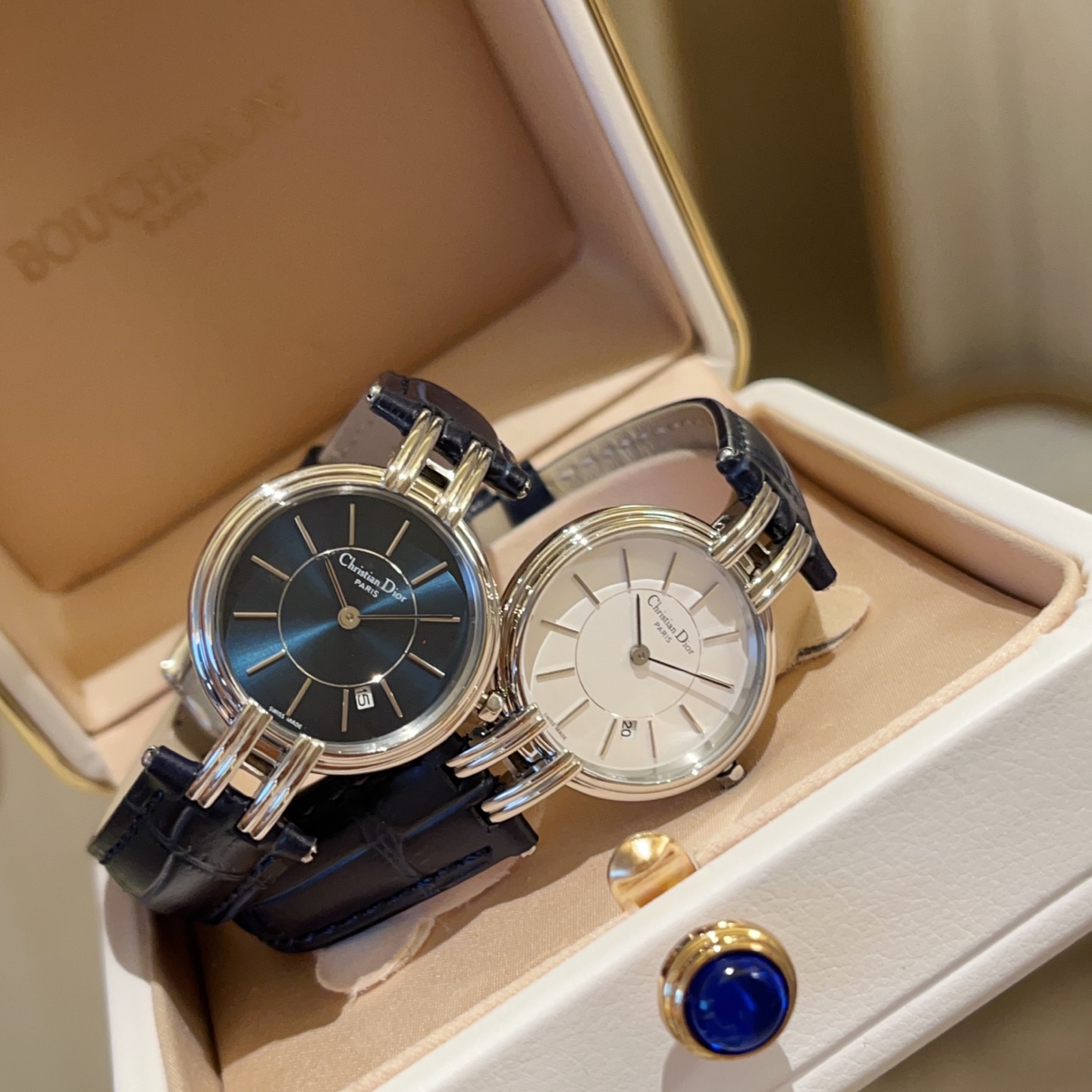 Dior Women's Watch with Blue Leather Strap and White Dial, Quartz Movement 8 i1748402106124 4661 0 6