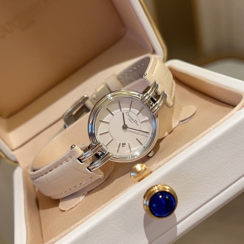 Dior Watch with White Dial and Beige Leather Strap - Timeless Elegance 1 Dior Watch with White Dial and Beige Leather Strap - Timeless Elegance