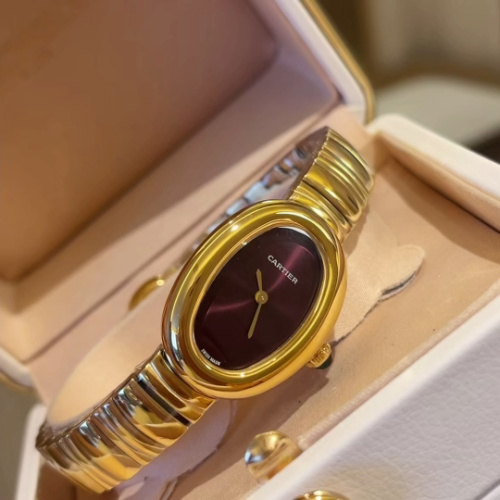 Cartier Baignoire Women's Watch - Gold-Tone Stainless Steel, Burgundy Dial 13 Cartier Baignoire Women's Watch - Gold-Tone Stainless Steel, Burgundy Dial