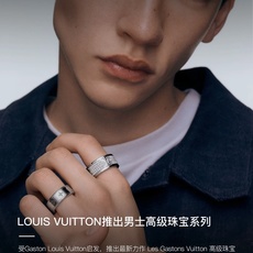 LU92 LV路易威登男女同款时尚镶四排钻光面老花纹LV字母元素开口戒指 戒指 黄铜材料镀金 2个色:黄 LU92 LV路易威登男女同款时尚镶四排钻光面老花纹LV字母元素开口戒指 戒指 黄铜材料镀金 2个色:黄