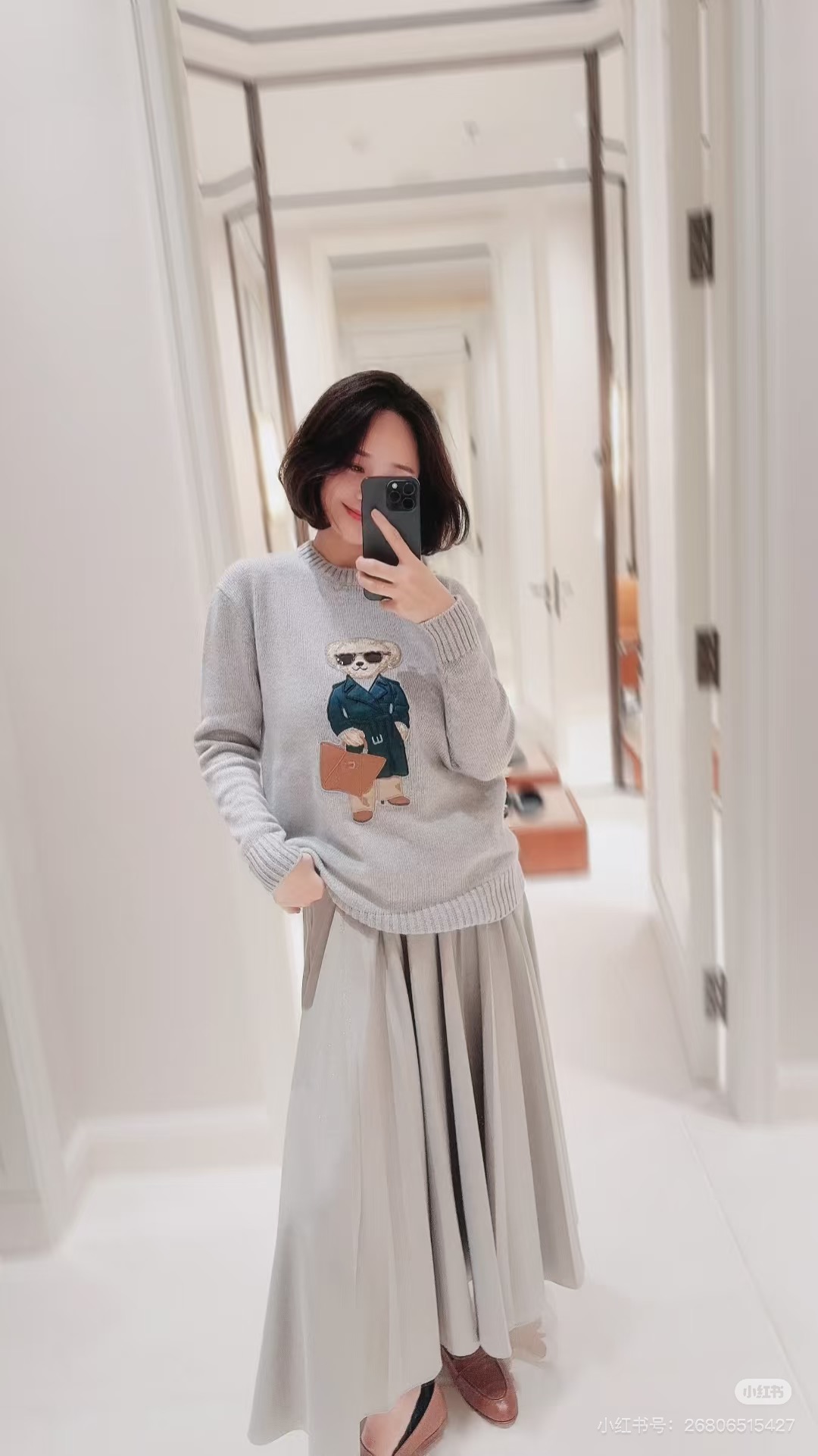 Luxury Grey Cashmere Sweater with Embroidered Bear - Soft & Warm, Sizes 36-40 9 i1761025707290 229 0 7