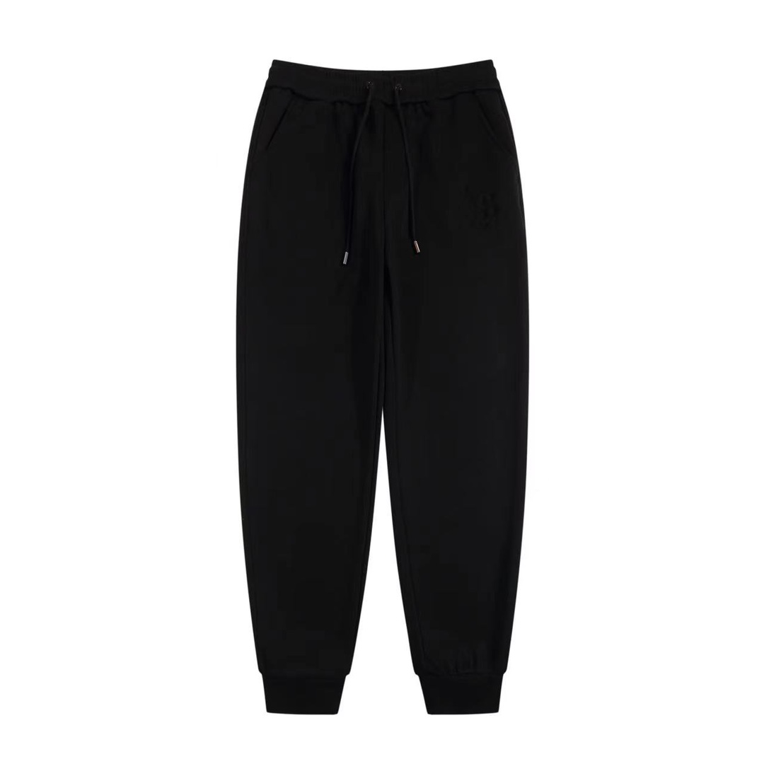 Burberry Clothing Pants & Trousers Black Embroidery Unisex Cotton Winter Collection Casual
