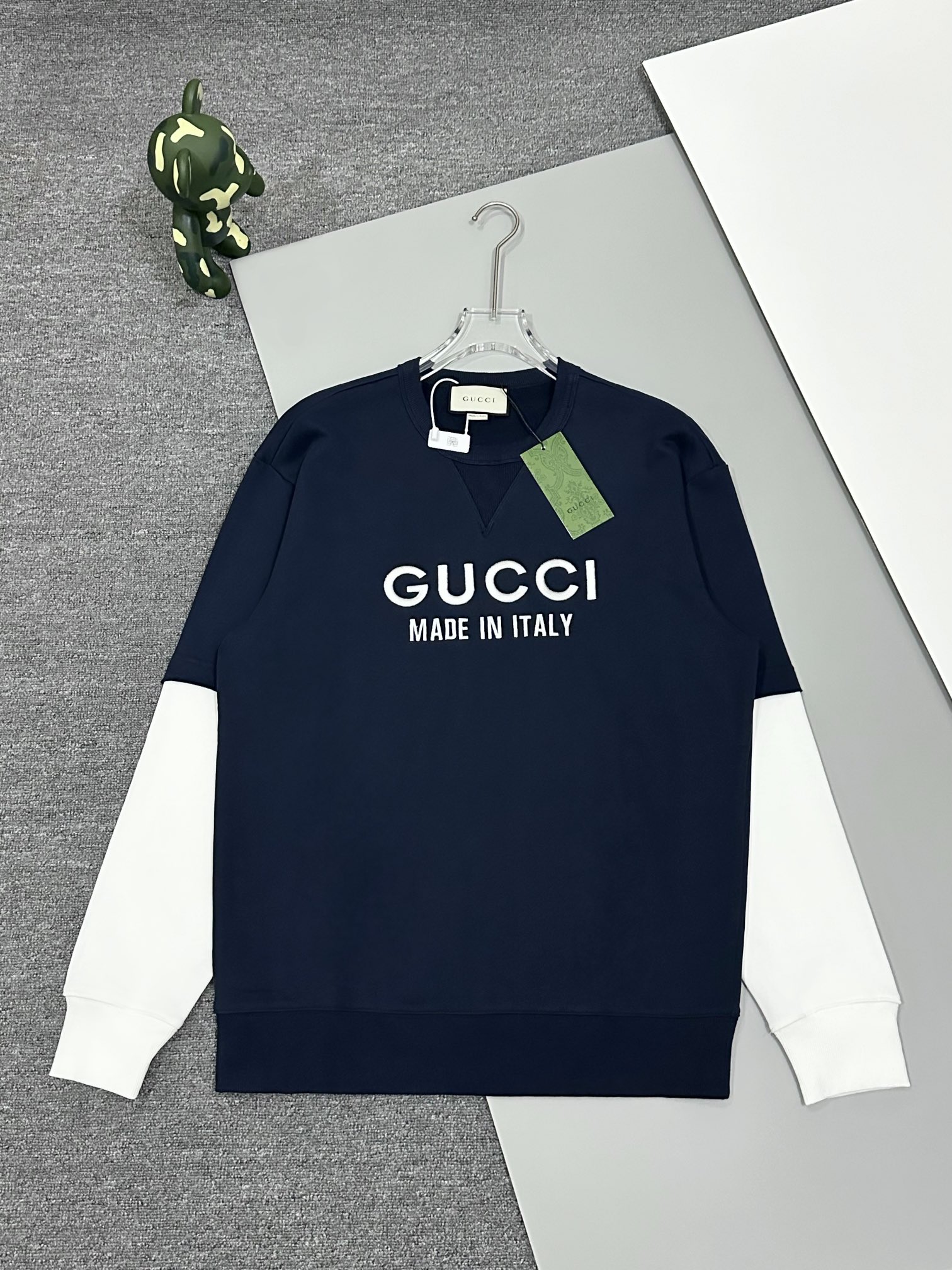 Gucci Kleidung Sweatshirts Schwarz Blau Grau Stickerei Unisex Herbstsammlung Vintage