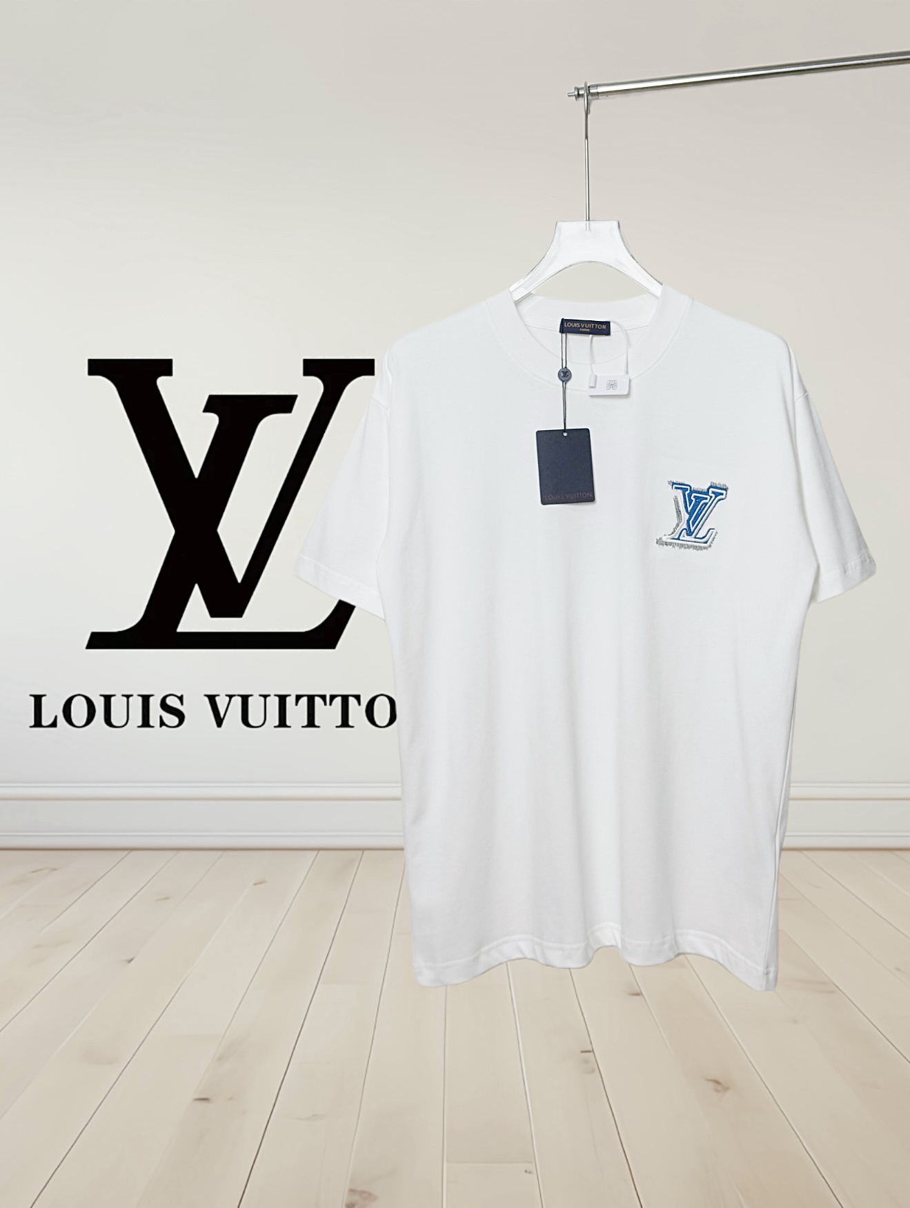 P80 [Alta calidad] Louis Vuitton 25ss nuevo estilo de primavera y verano, camisa informal de manga corta con logo borda…
