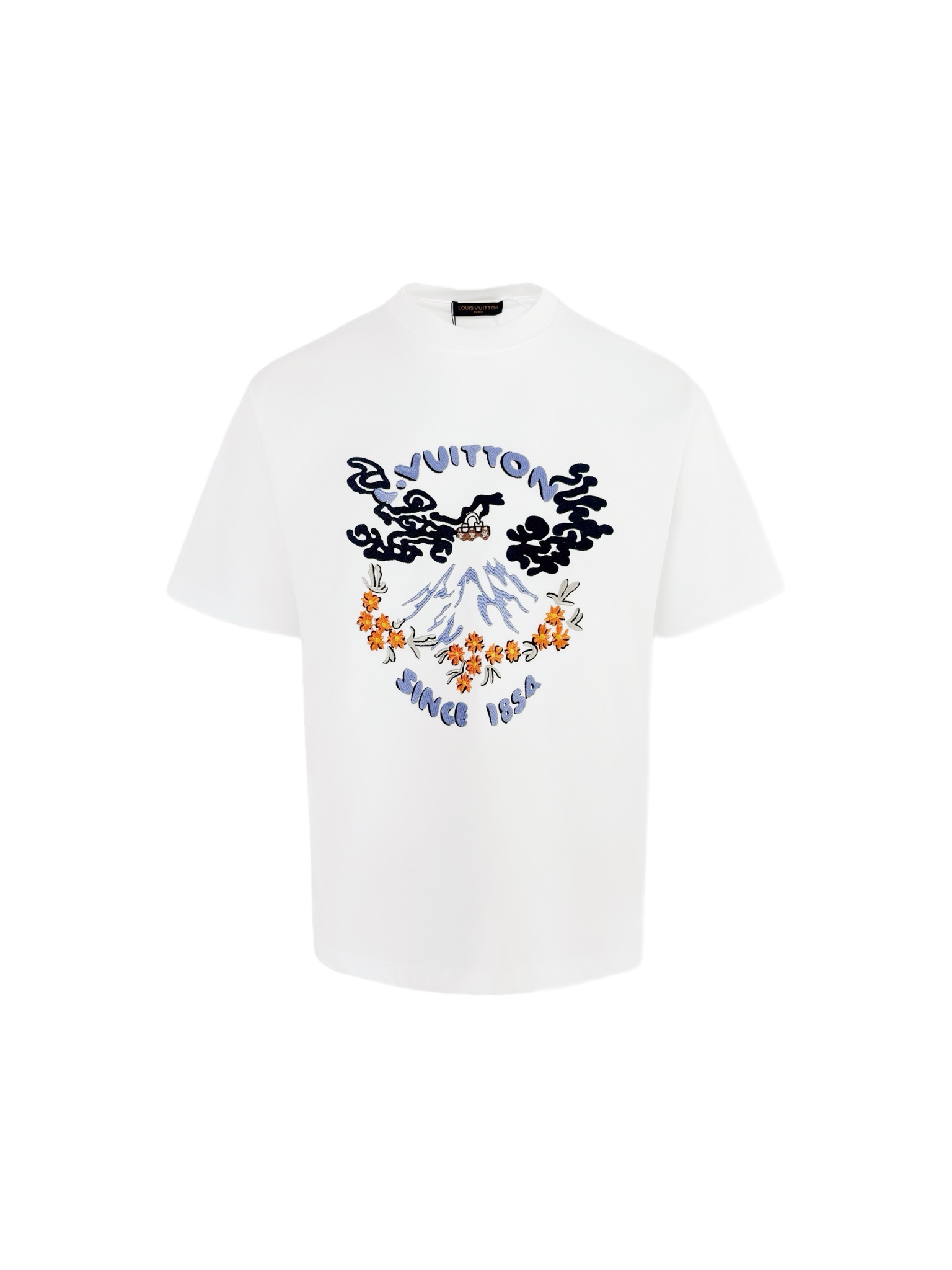 P80 [Alta calidad] LOUIS VUITTON Nigo conjunto volcán bordado manga corta cuello redondo camiseta harrell William y Nig…