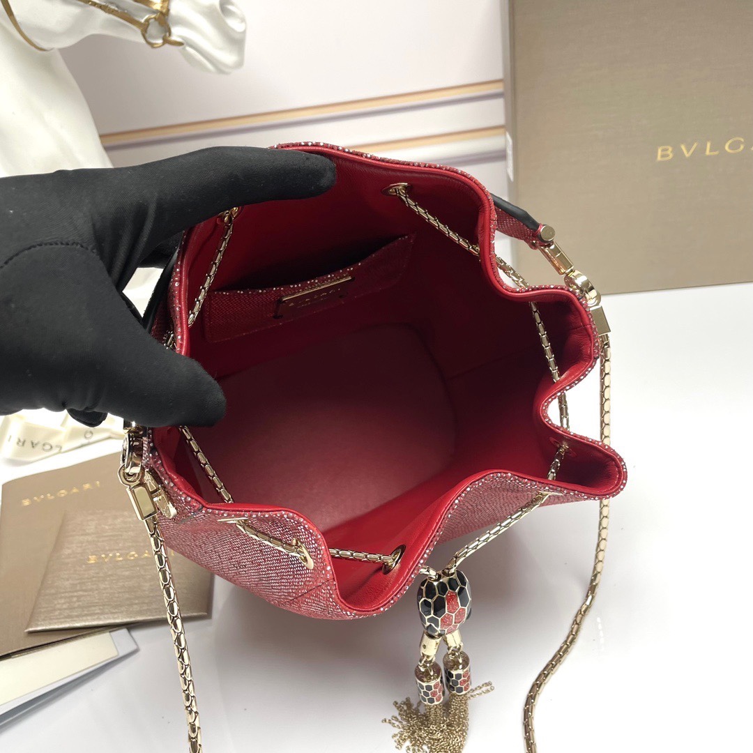 🎉【Bvlgari】Bvlgari counter new limited edition bucket bag🐍snake skin model, B287614, made of imported snakeskin lining lambskin photo 1