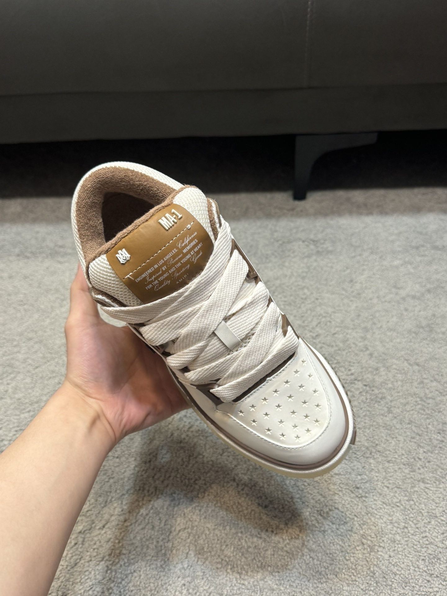 Top versión Amiri Emile nuevos zapatos de pan MA-1 Modelo de la pareja entrenadores casuales Zapatos
