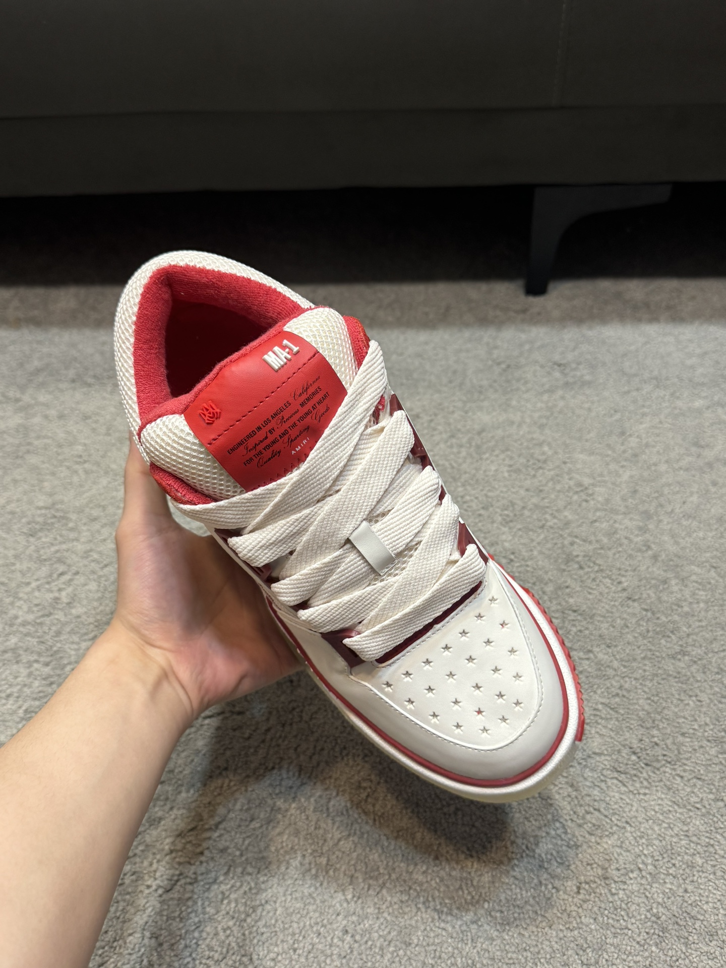 Top versión Amiri Emile nuevos zapatos de pan MA-1 Modelo de la pareja entrenadores casuales Zapatos