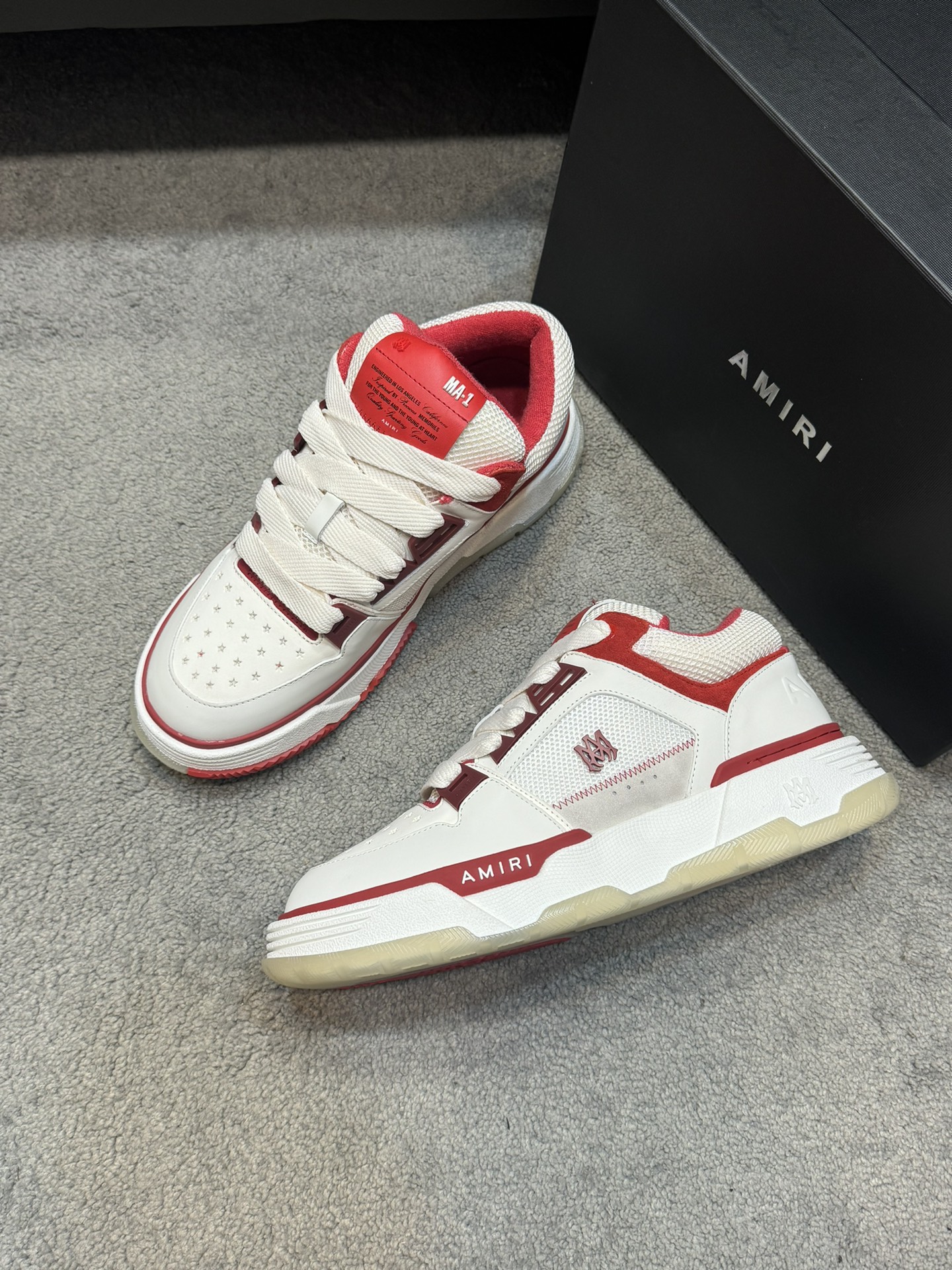 Top versión Amiri Emile nuevos zapatos de pan MA-1 Modelo de la pareja entrenadores casuales Zapatos