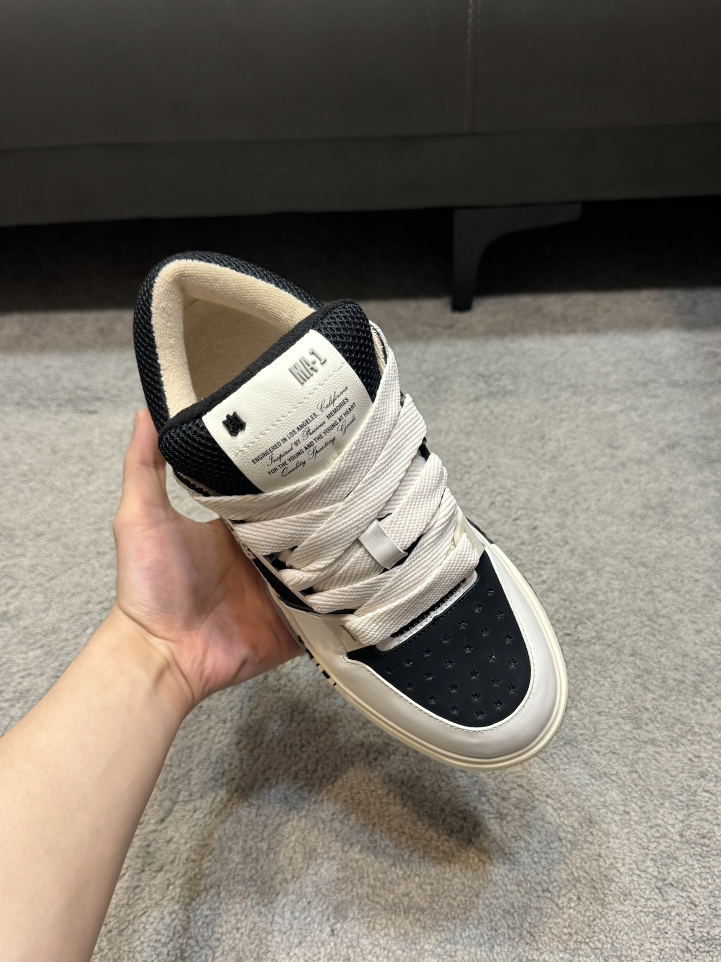 Top versión Amiri Emile nuevos zapatos de pan MA-1 Modelo de la pareja entrenadores casuales Zapatos