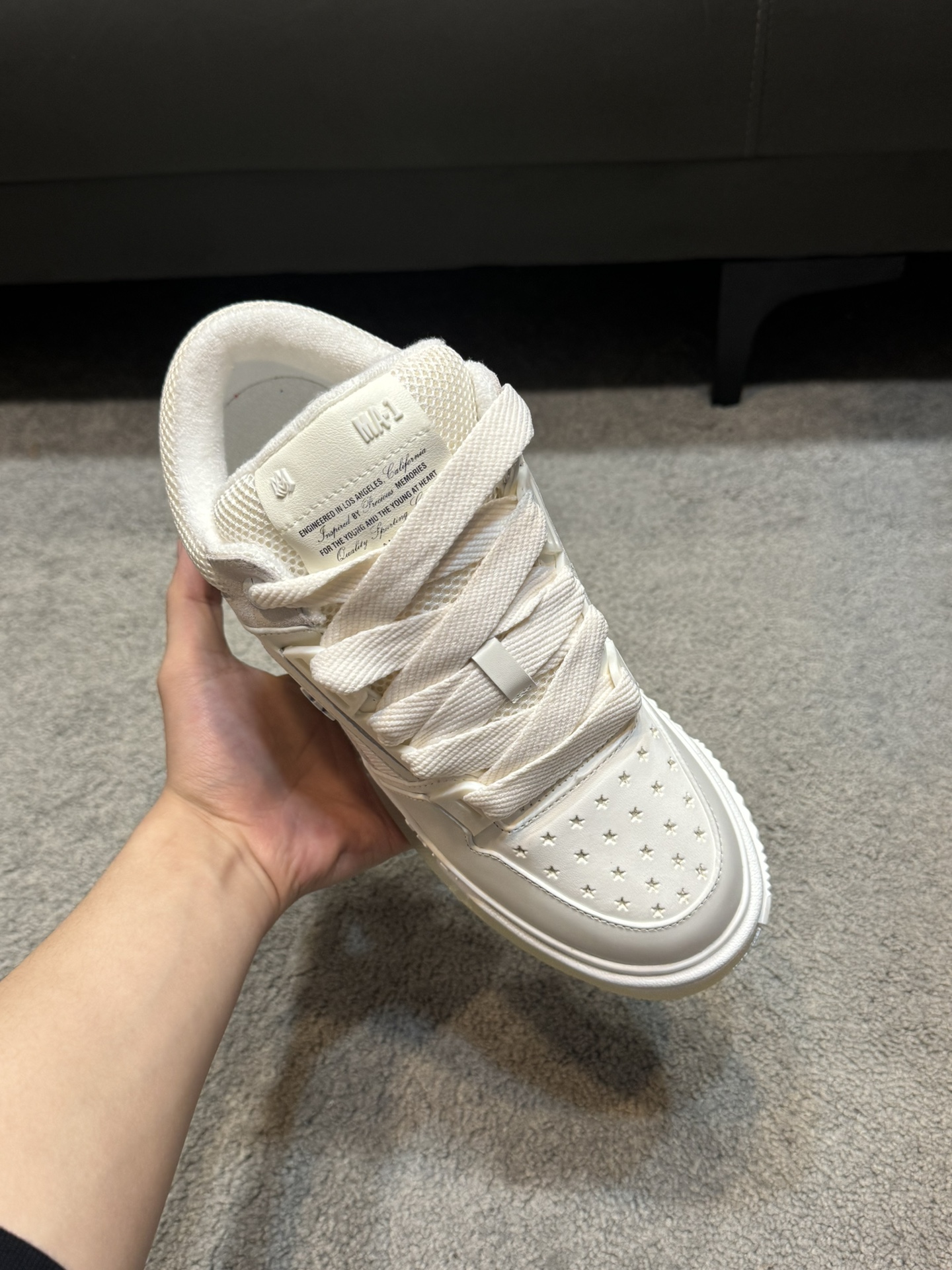 Top versión Amiri Emile nuevos zapatos de pan MA-1 Modelo de la pareja entrenadores casuales Zapatos