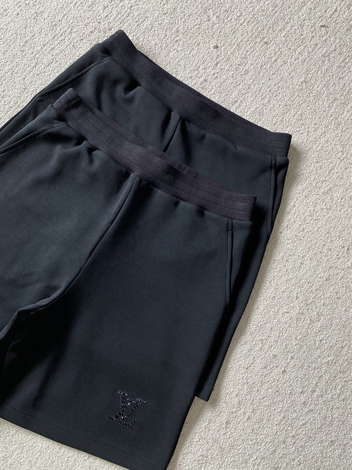 Louis Vuitton Black Cotton Blend Short Set with Rhinestone Embellishment 3 i1744105463483 2327 0 6