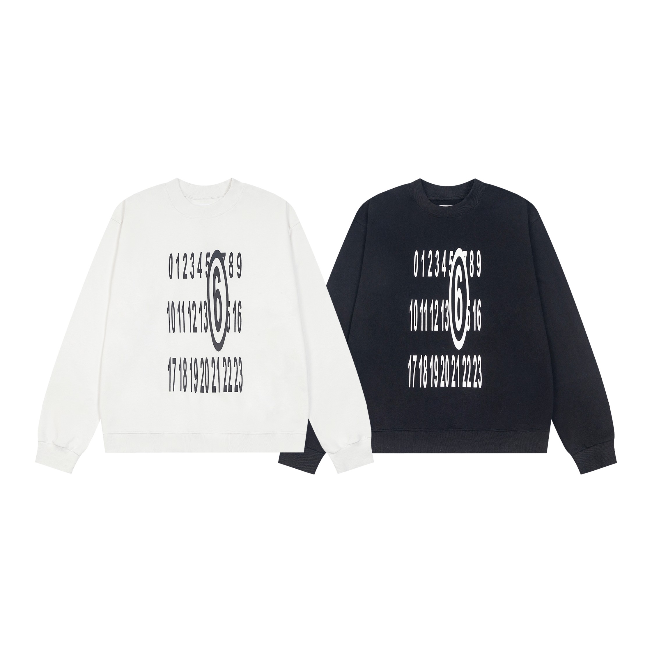 Maison Margiela MM6 Loose-Form Digital Printing Circle Collars in Black and White