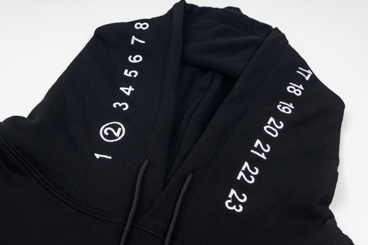 Maison Margiela Magila Loose Hat Embroidered Top in Black Fur Guard. - 图片 5