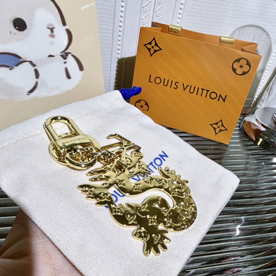 Gold Dragon Keychain with keys attached