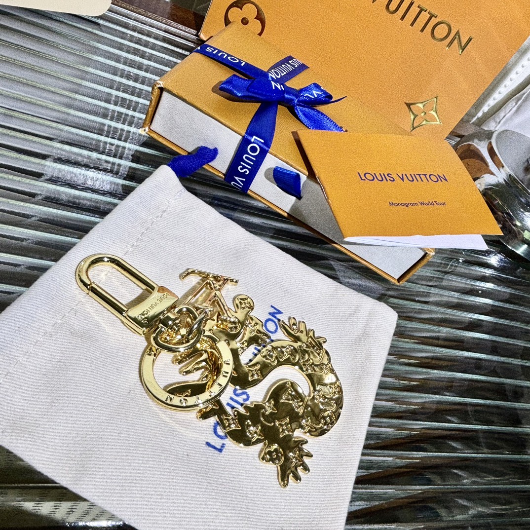 Gold Dragon Keychain - Close-up Detail