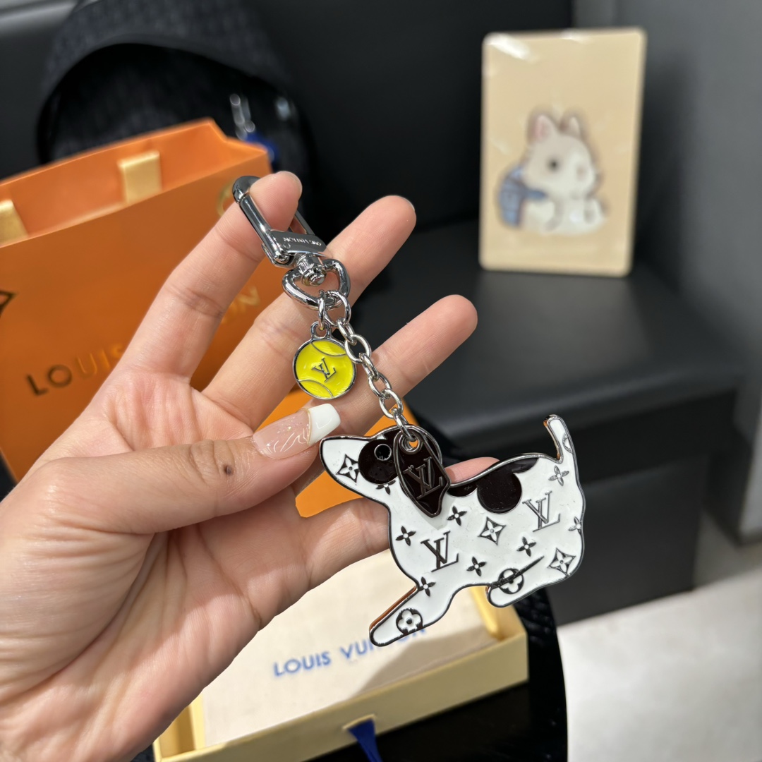 Angle view of Dog Keychain