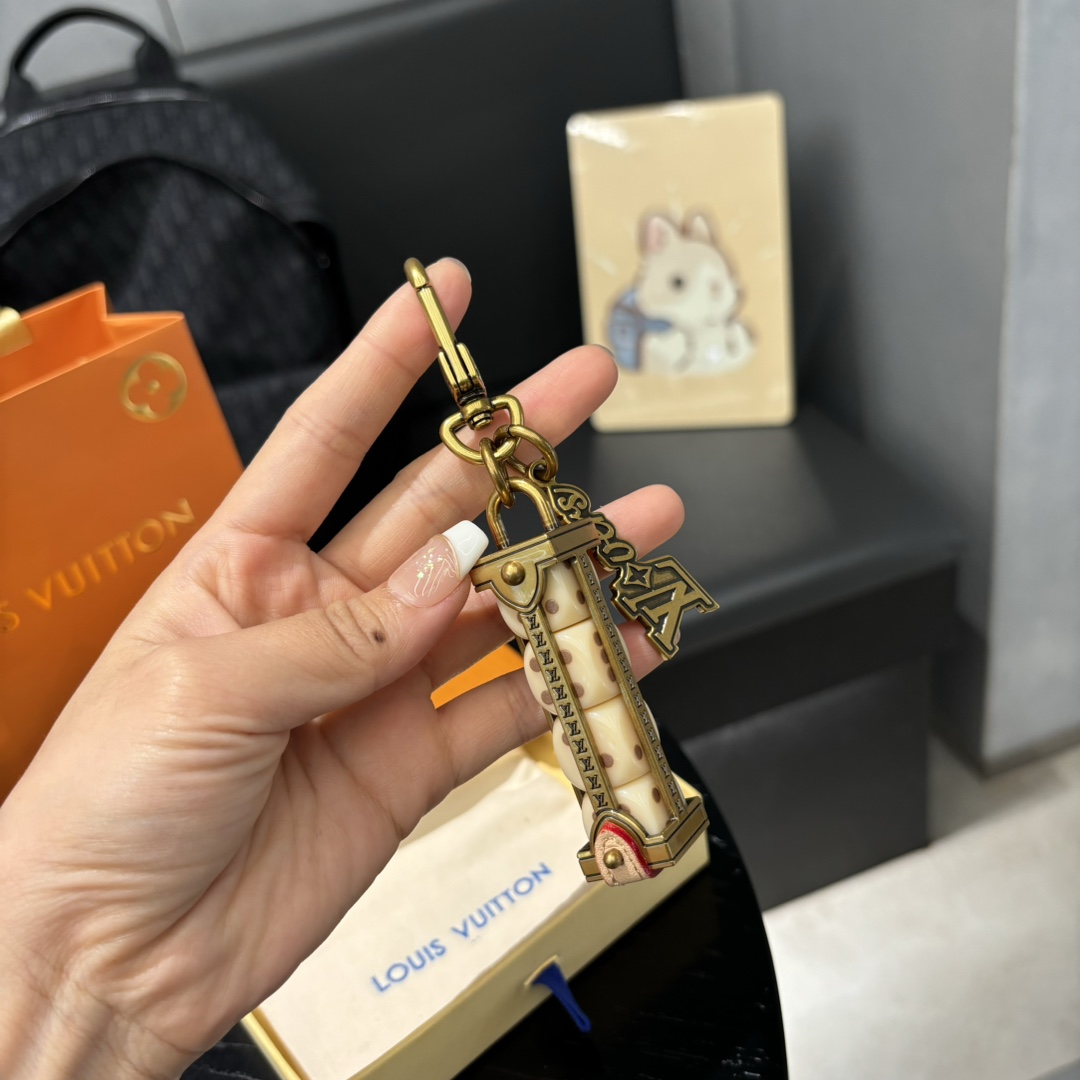 Leather Keychain showing a different angle
