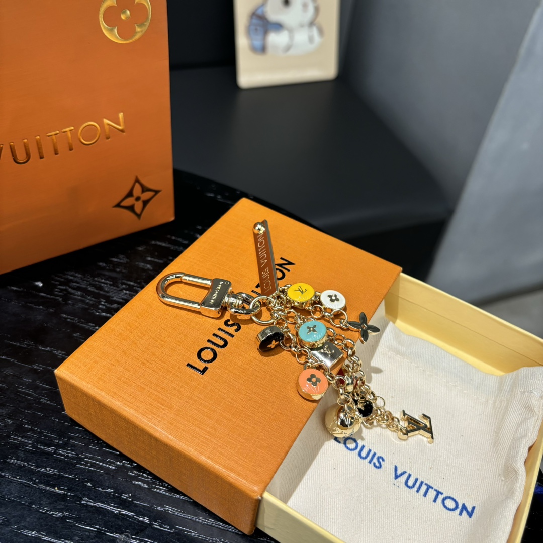 Leather charm keychain key chain in use