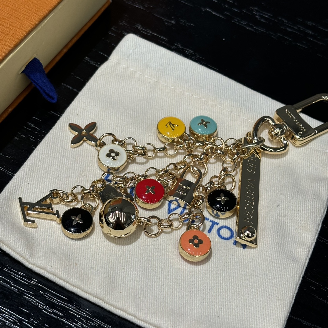 Leather charm keychain as accessory