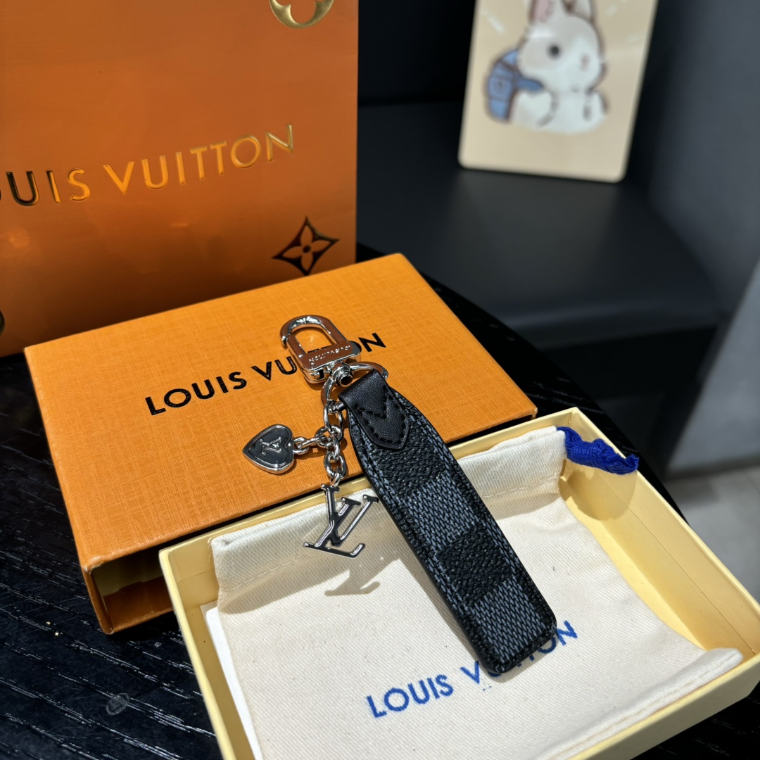 Louis Vuitton Black Grid Keychain
