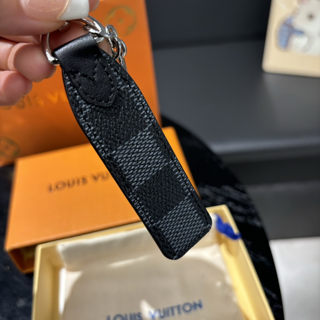 Louis Vuitton Black Grid Keychain Color Options