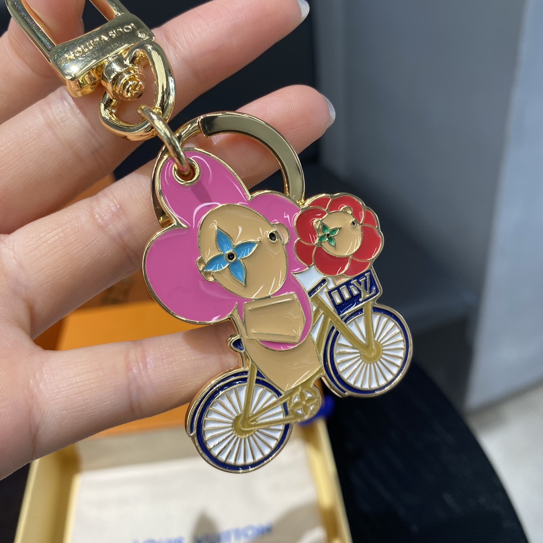 Close-up of dangle charms on keychain