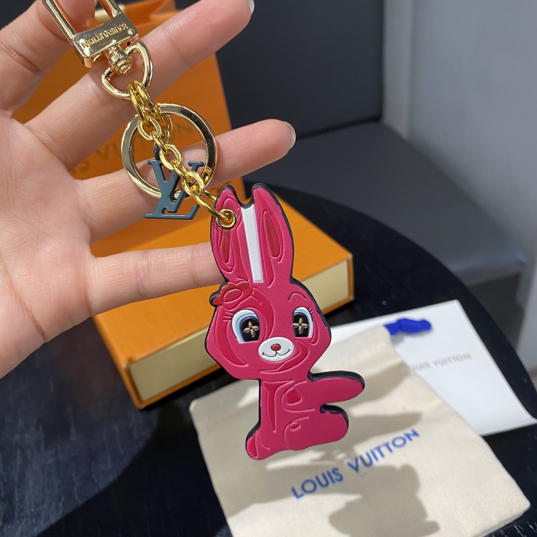 Animogram Leopard Rabbit Keychain side view