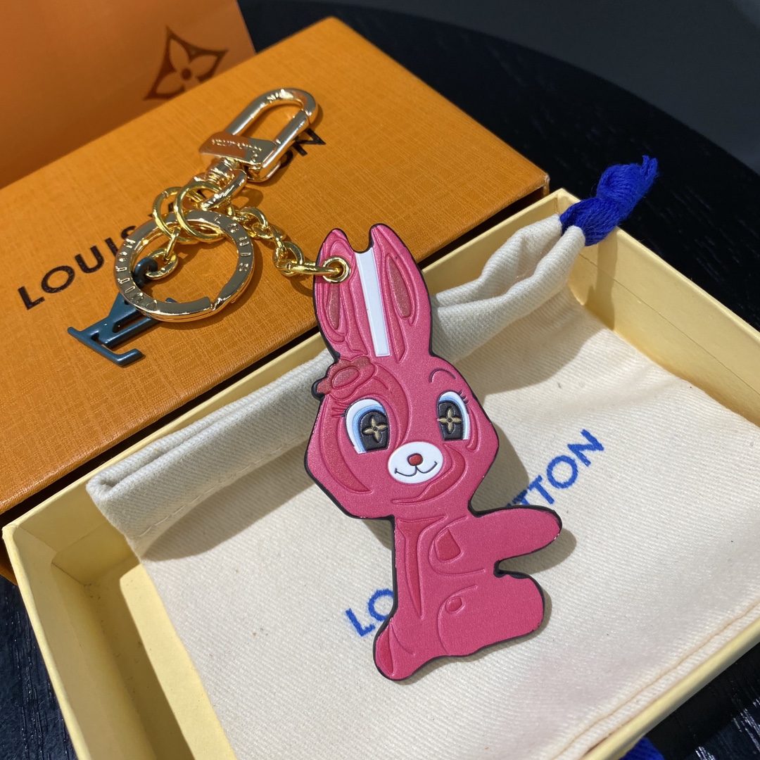Animogram Leopard Rabbit Keychain held in hand