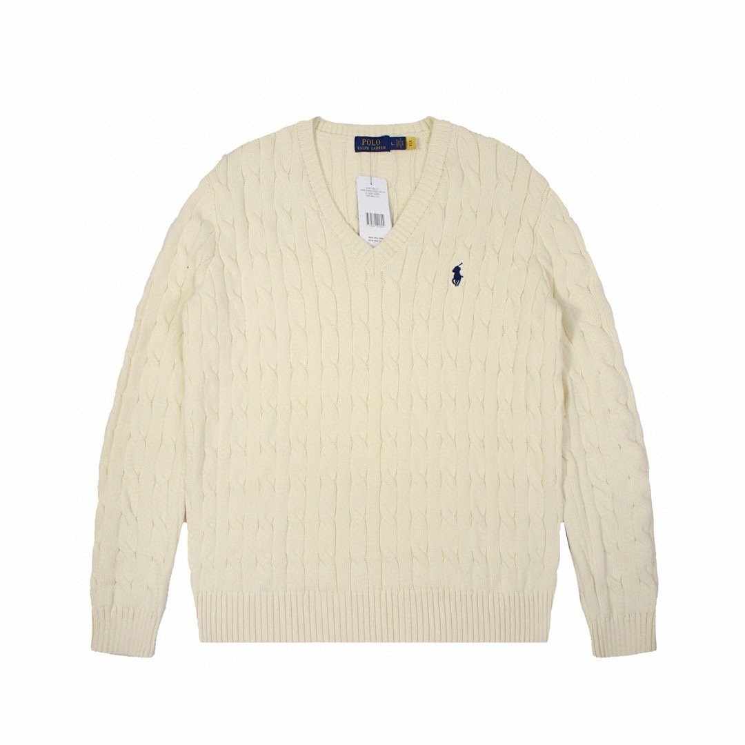 Ralph Lauren Classic Horse-Embroidered Knit Sweater with High-Density Logo Embroidery - 图片 1