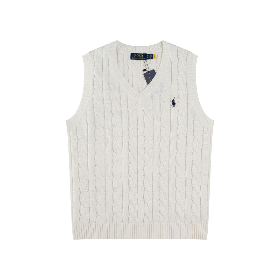 “Ralph Lauren Women’s Suit with V-Collar Vest and Sleeveless Sweater in Multiple Colors – High-Quality Classic Cotton” - 图片 2