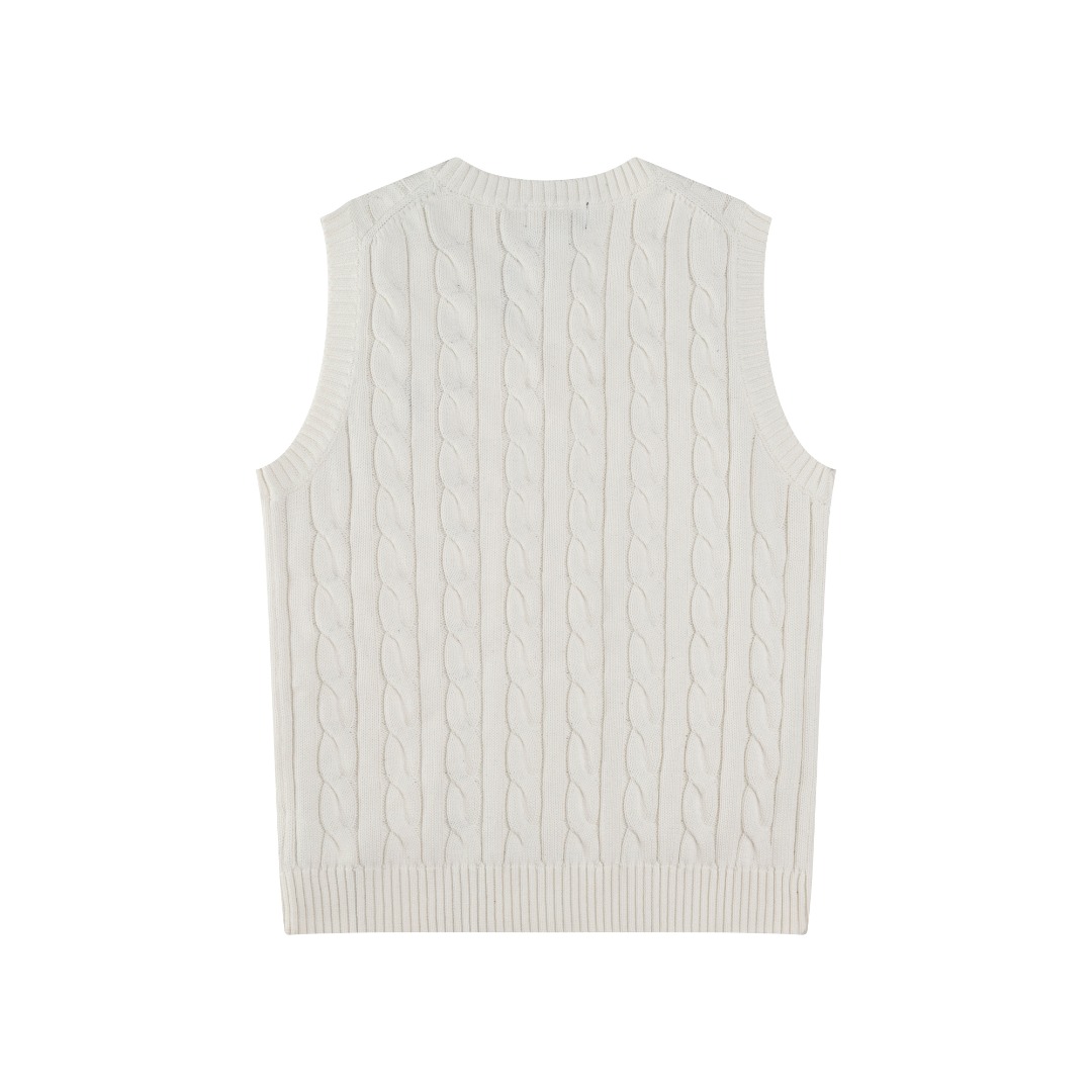 “Ralph Lauren Women’s Suit with V-Collar Vest and Sleeveless Sweater in Multiple Colors – High-Quality Classic Cotton” - 图片 3