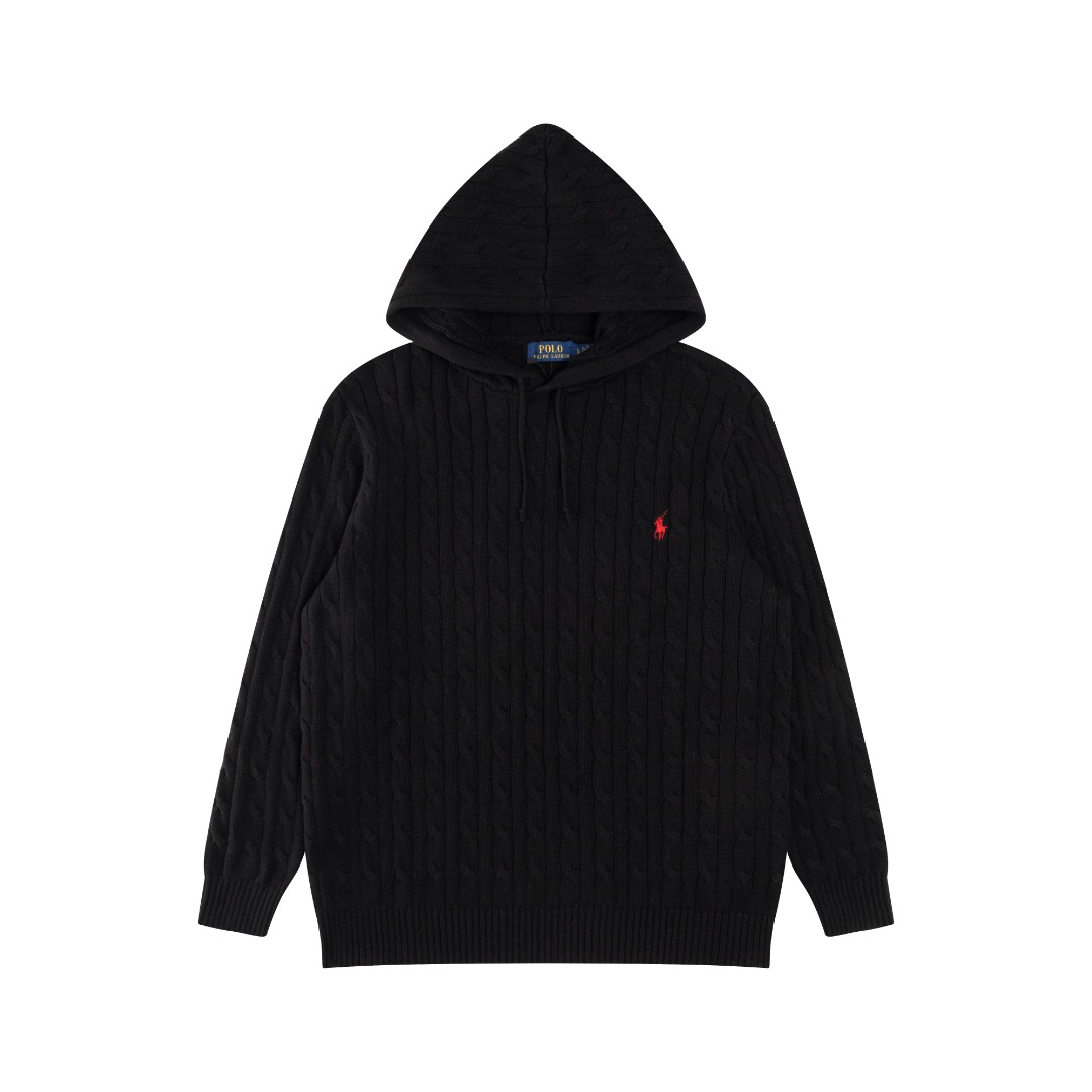 Ralph Lauren Cable-Knit Cotton Hoodie - Classic Fit & Embroidered Logo