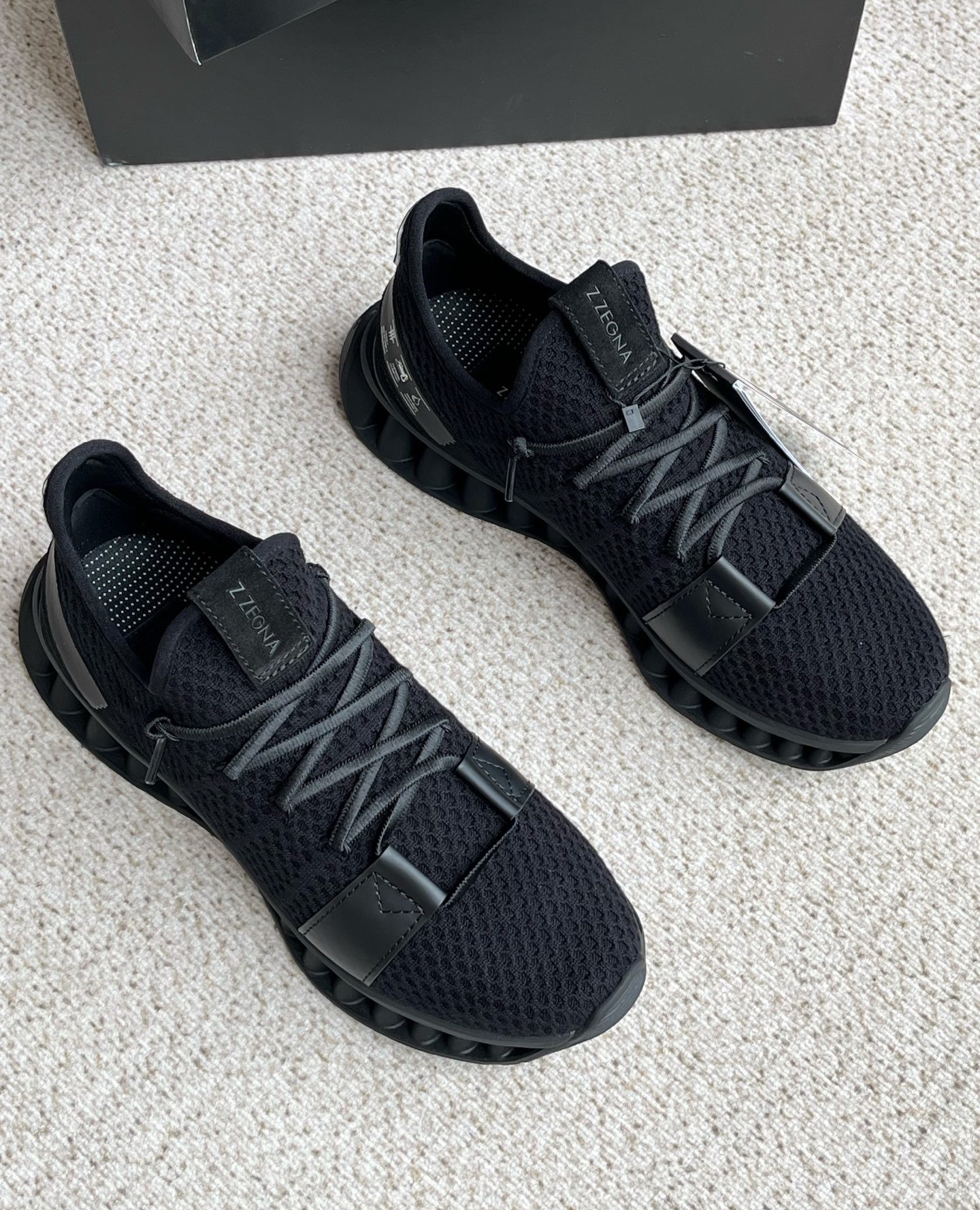 Nuevo Zegna Zegna Lhtgo Mocasines para hombre de lana TM A-Maze, suela Vibram de lana TM! Porque es 