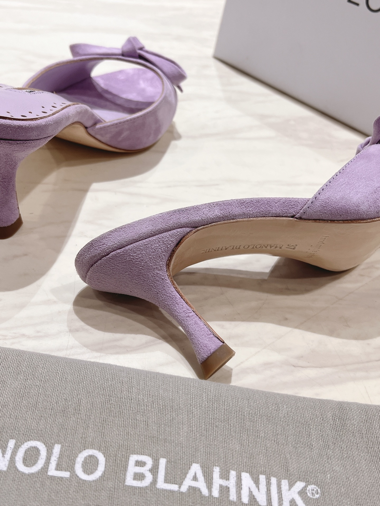Manolo Blahnik New Lambskin Mules with Bow Detail - Heel Height 7.5cm 7 i1713170795 9684 0