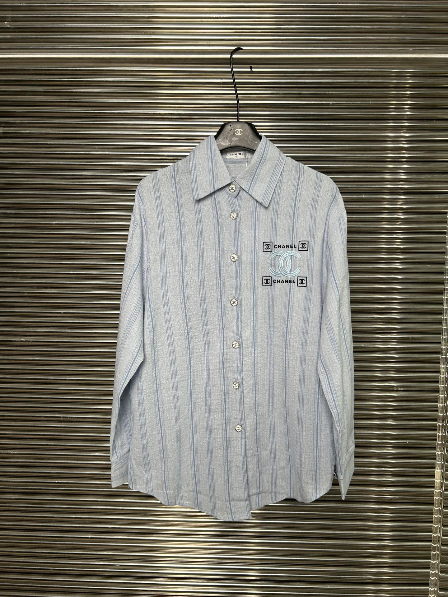 【新款发售】 CHANE*小香重工条纹衬衫 高品质pyldwl SML