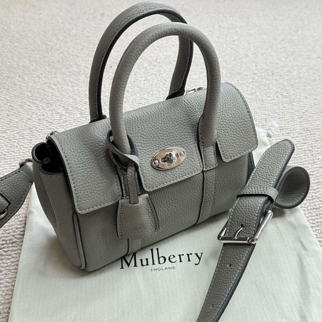 Mulberry Vegetable tanned leather new beige elephant gray mini